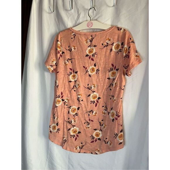 Sonoma The Everyday Tee Orange Floral Shirt Woman’s Size Small - Picture 5 of 5